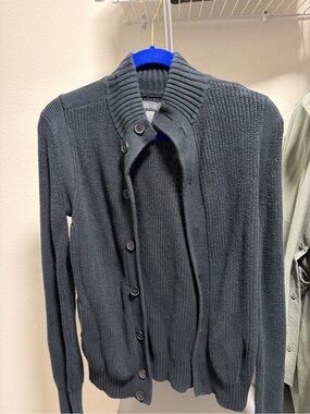 Kenneth Cole Men's Black Shawl-Collar Button Cardigan